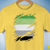 Aromantic Pride Flag Ripped Reveal Premium Unisex T-Shirt - Yellow